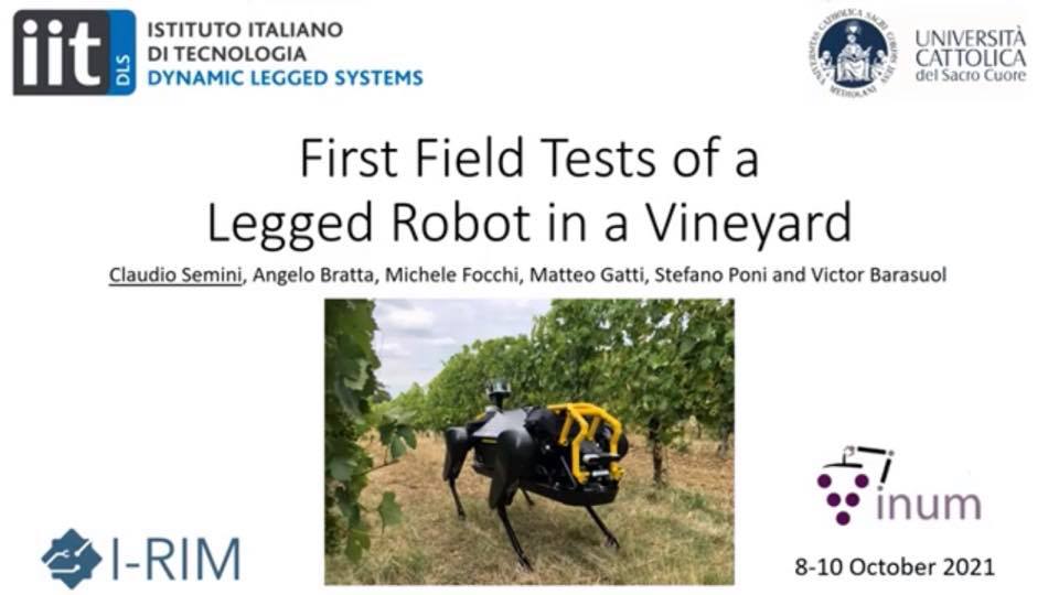 I-RIM 2021 VINUM first test legged robot in vineyard